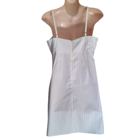 L.A Hearts Pacsun White and Yellow Stripe Spaghetti Strap Mini Dress Size Medium - Picture 3 of 10